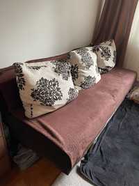 Sofa kanapa z poduchami 3os z pojemnikiem bodzio brąz