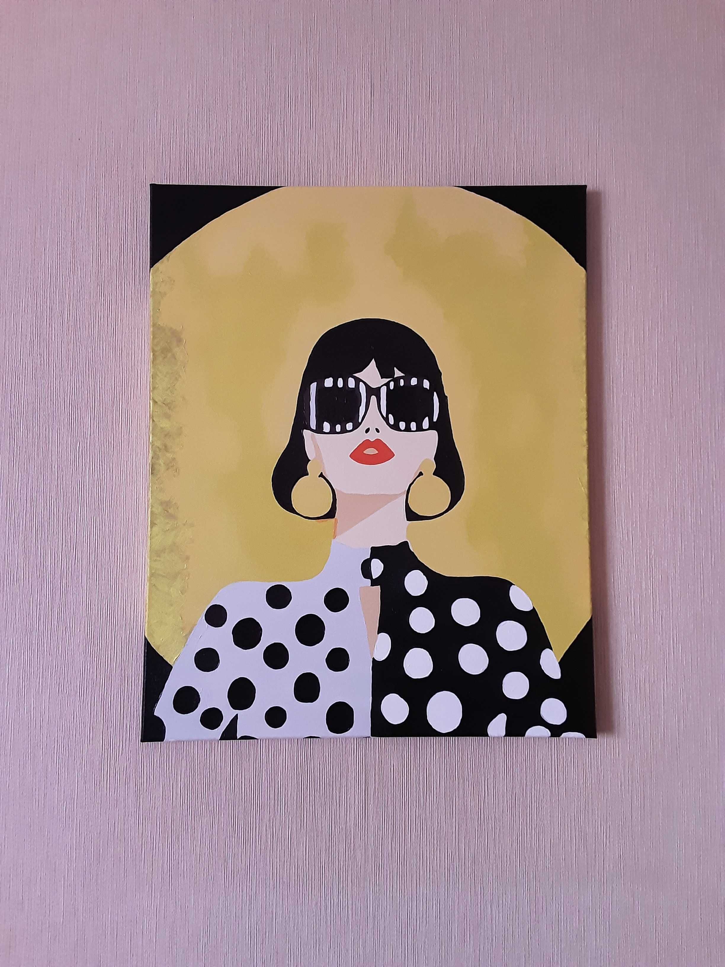 Картина панно для Вашего интерьера Женщина в черном 40х50 см акриловые
