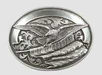 Пряжка на ремеінь Nocona "Silver Eagle With American Flag " нова USA
