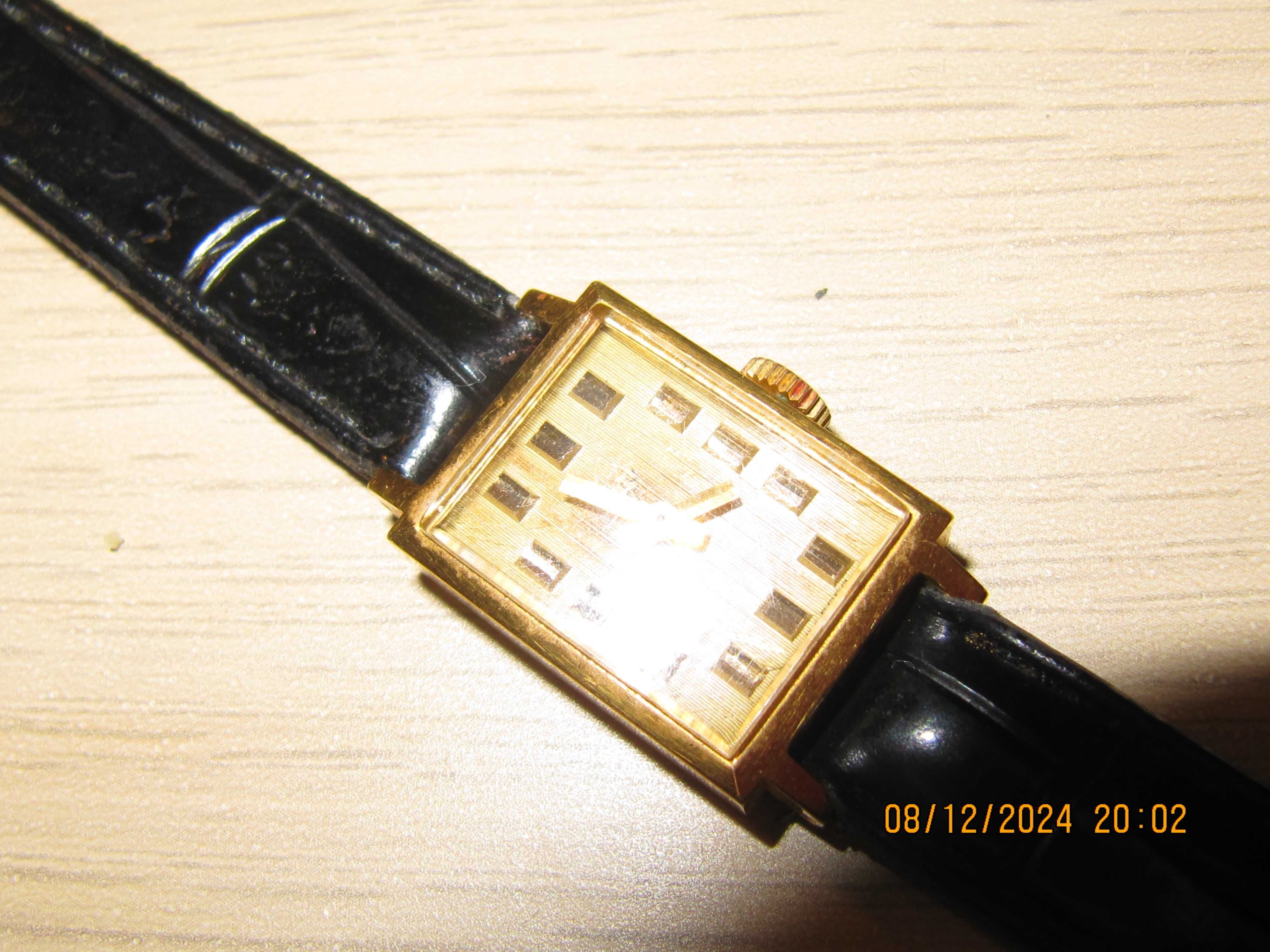 Łucz złoty dsmski zegarek mechaniczny