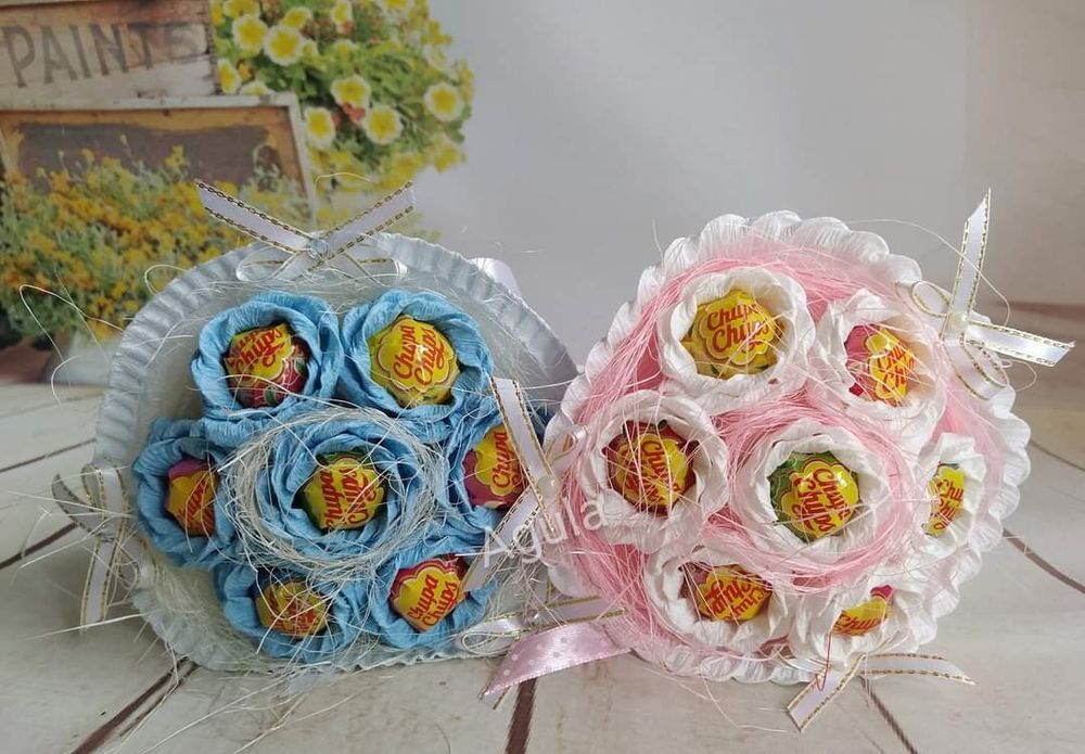 Bukiet z 18 szt lizaków Chupa Chups komunia, ślub, urodziny, 18 stka