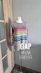 Szary sweter • w kolorowe paski • GAP 34/XS • nylon wełna bawełna