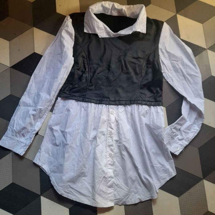 Koszula z dodatkiem eko skóry roz brak polecam na M/L