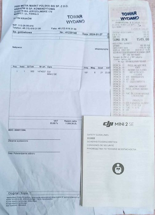 Sprzedam dron DJI Mini 2 SE