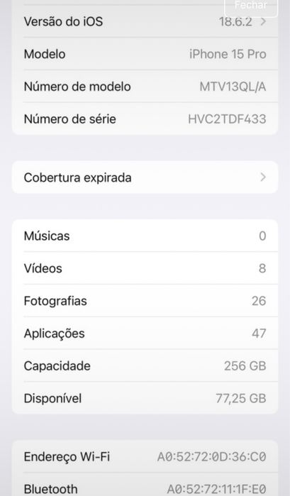 Iphone 15 pro 256gb preto