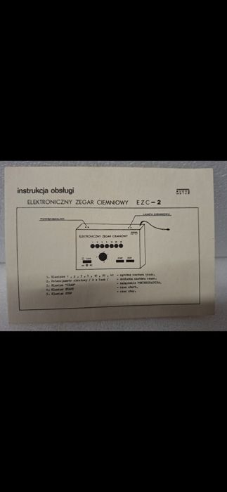EZC-2 elektroniczny zegar ciemniowy instrukcja obsługi 1980