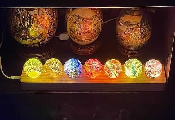 Galaktyczna lampka 7 planet 7 czakr kryształ lampa lampki prezent