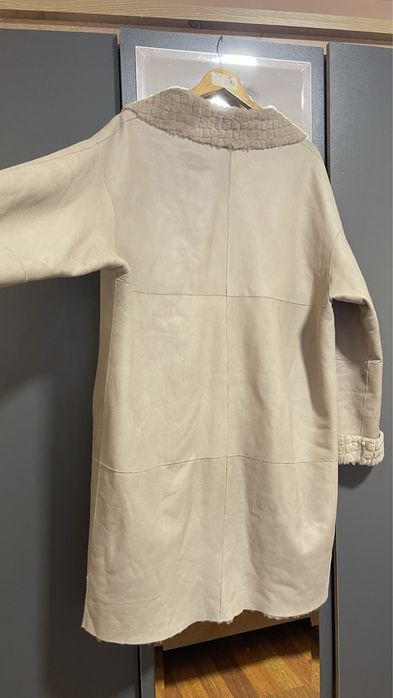 Пальто , натуральна шкіра з хутром , 54-56 р.
