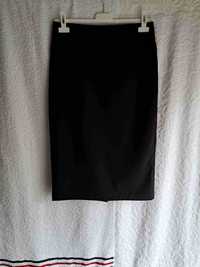 Śliczna, czarna, ołówkowa spódnica midi, Orsay, 32 % wiskoza, r. S