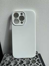 Чехол білий на айфон iphone 13 Pro Silicone case із мікрофіброю