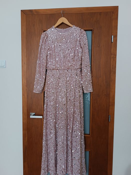 Sukienka cekinowa MAYA 36 długa błyszcząca