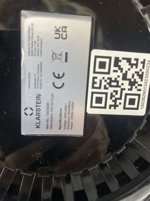Аэрофритюрница Klarstein VitAir Turbo (Германия)