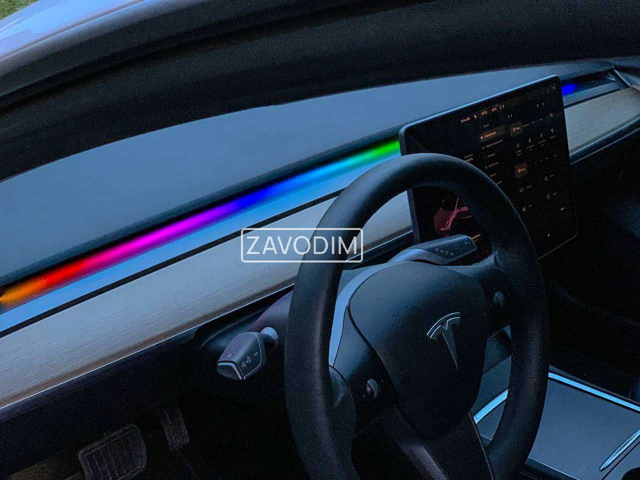 RGB Ambient Light Tesla Model 3 / Y контурная лента подсветка салона