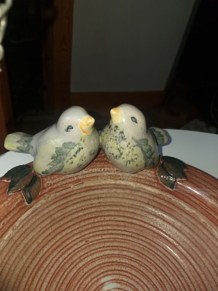 Piękne,stare,ceramiczne poidło z ptaszkami i z sygnaturą