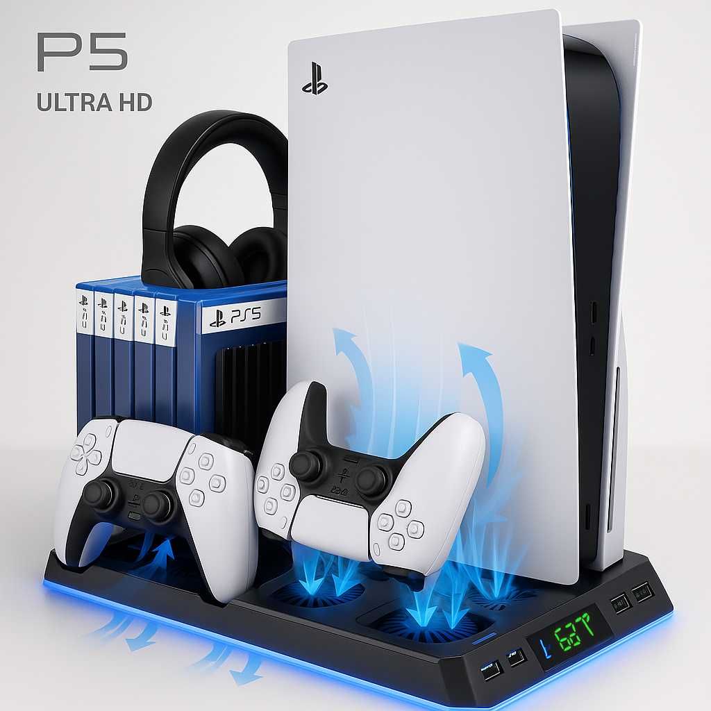 Podstawka chłodząca do PS5 – P5 Series Multifunctional Cooling Stand