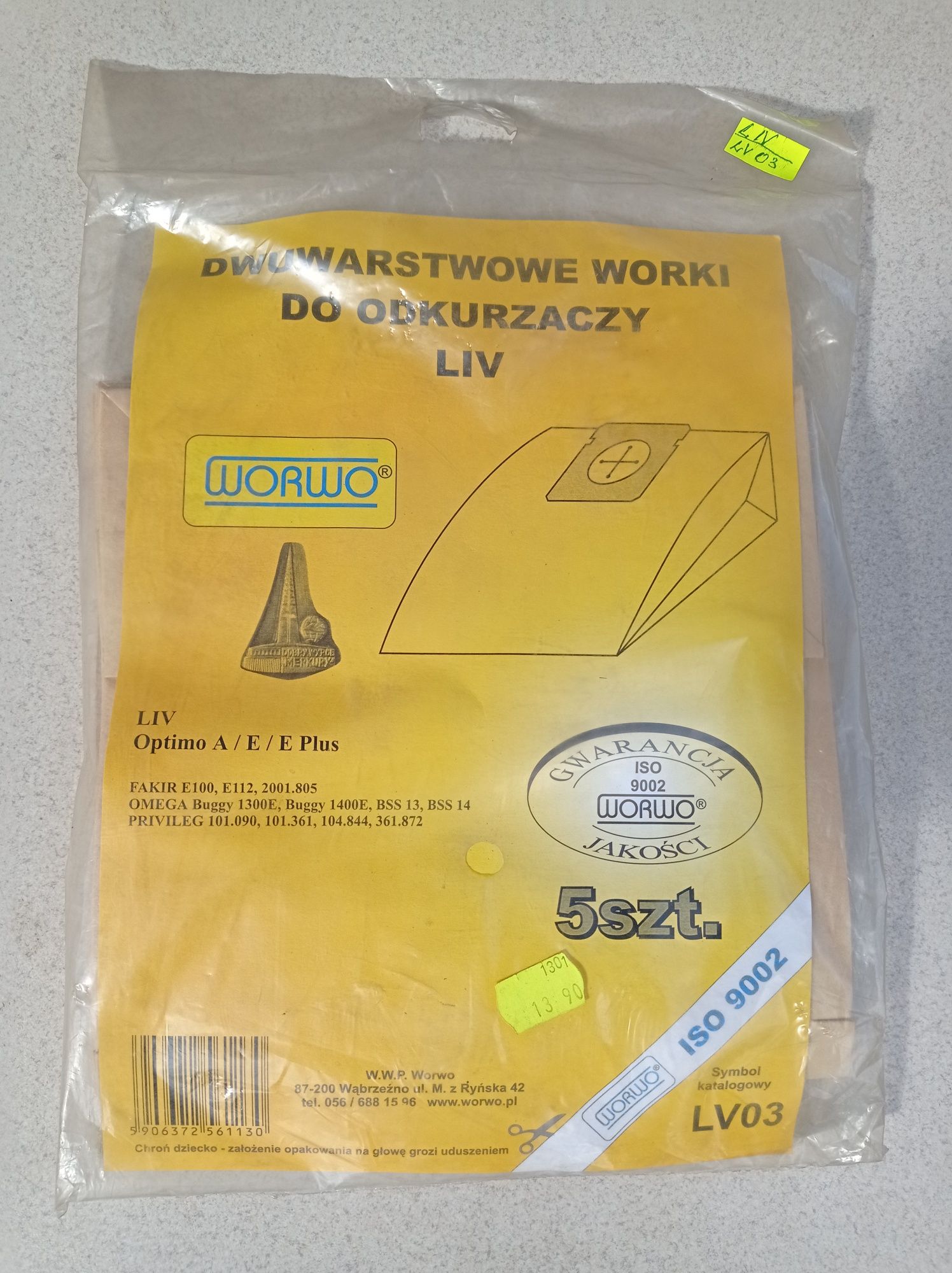 Worki papierowe LIV typ LV03