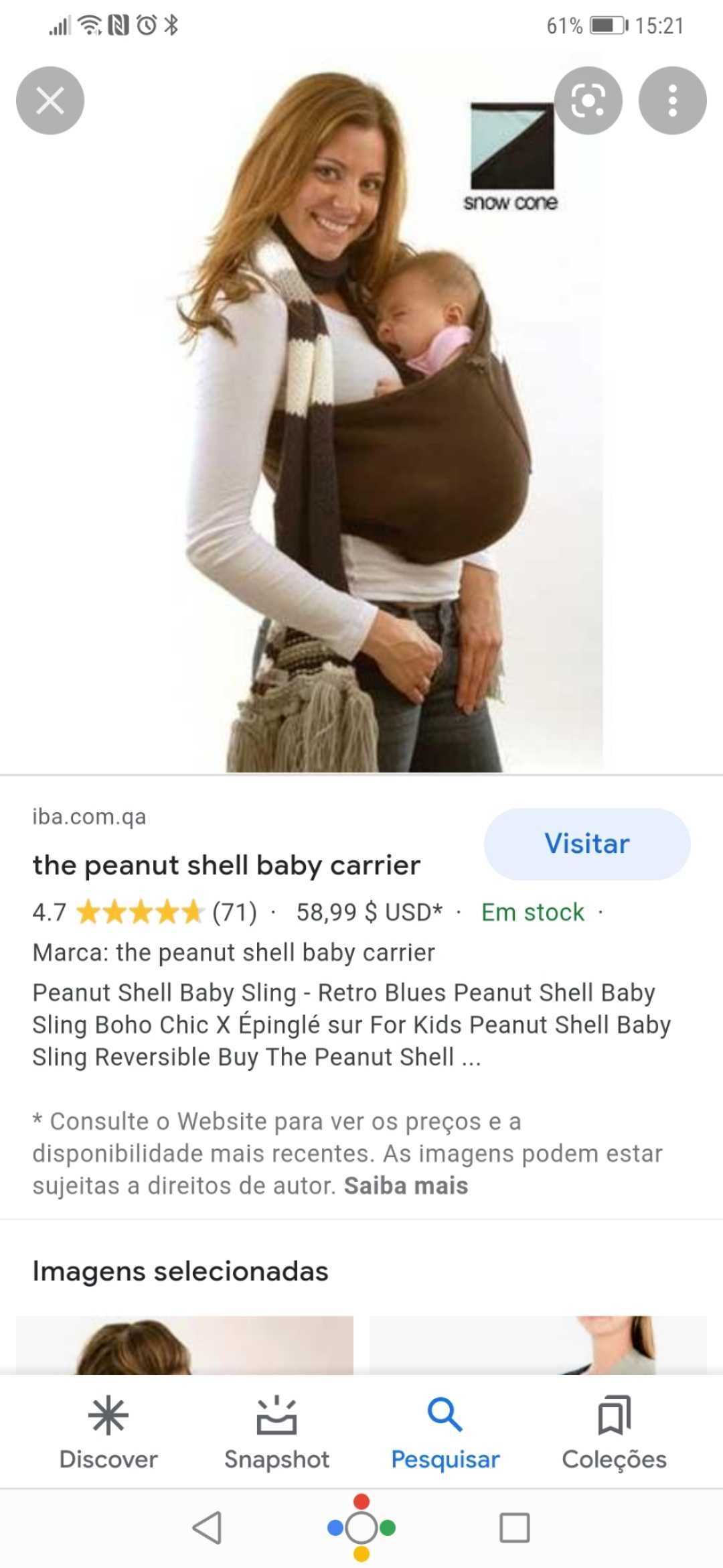 Sling bebé the peanut shell baby sling