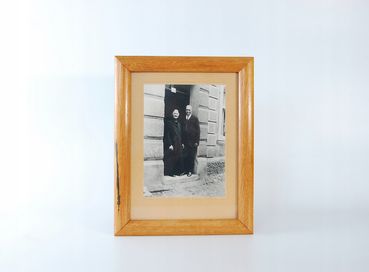 zabytkowa fotografia drewniana ramka ze szkłem