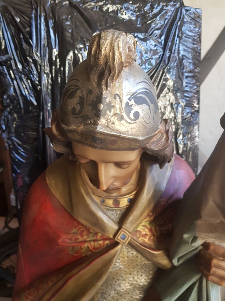 Rzeźba Swiety Florian polichromia drew XIX wiek