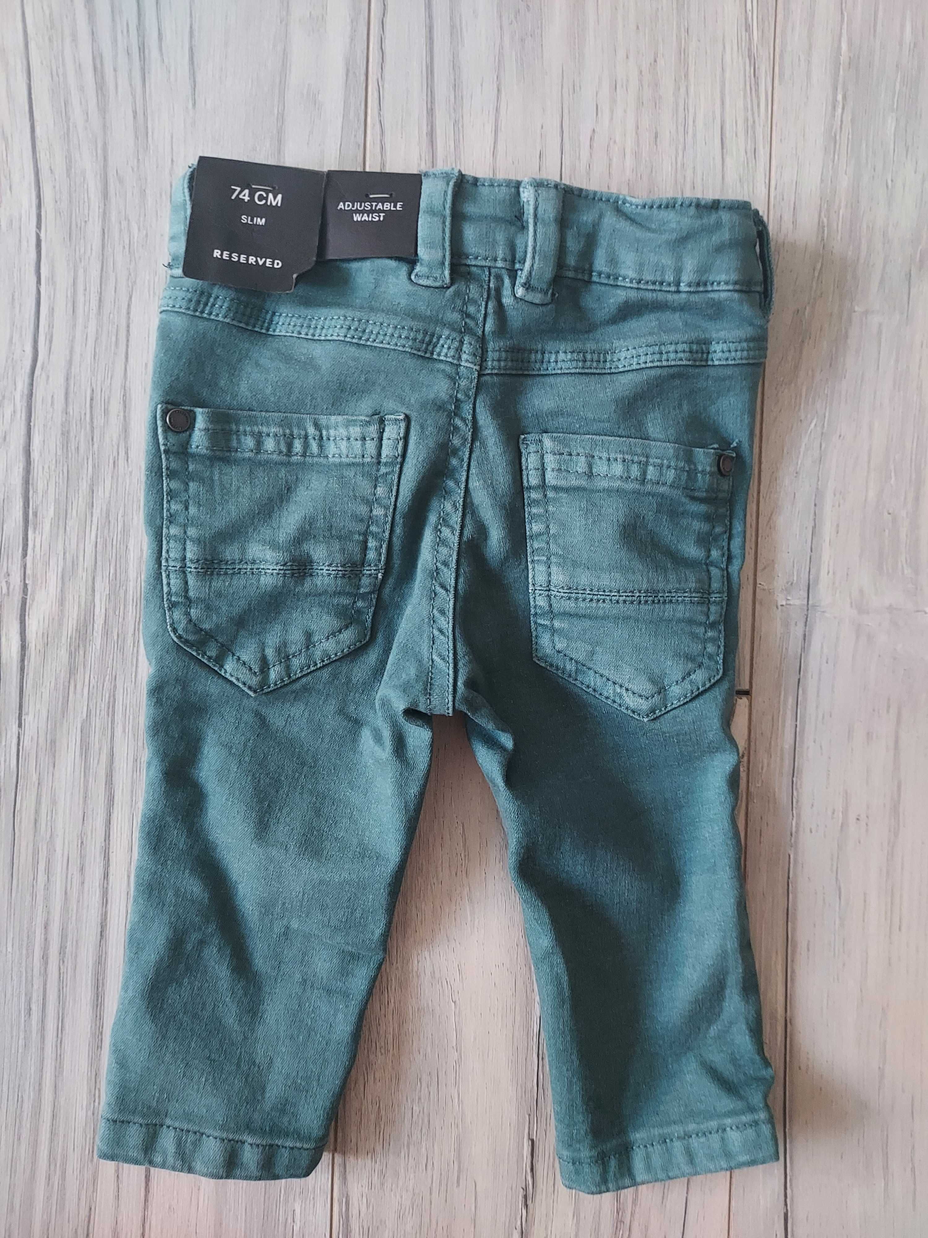 Nowe spodnie jeansowe niemowlęce Reserved r. 74, 6-9 mscy