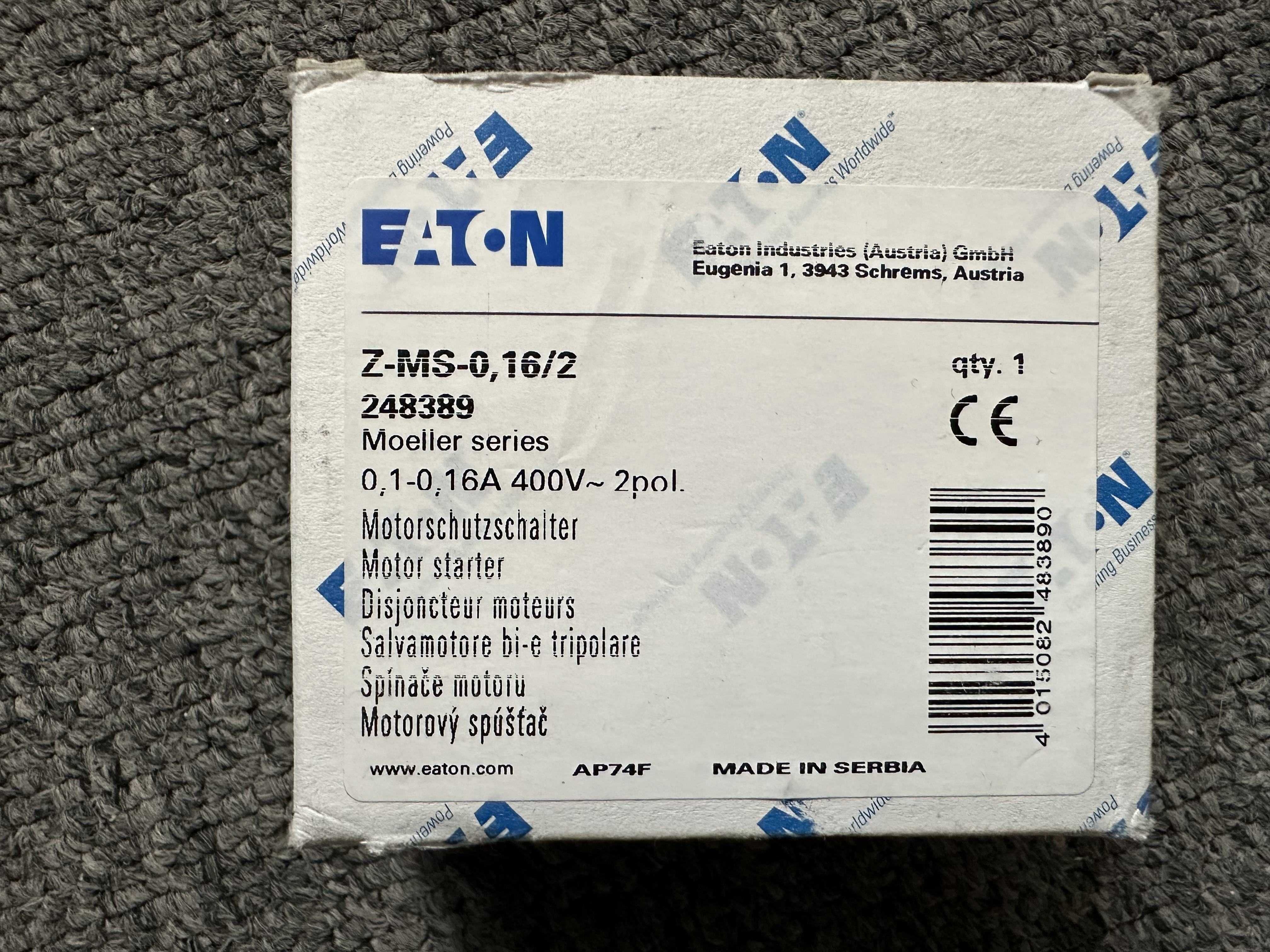 Wyłącznik silnikowy 2-biegunowy Z-MS-0,16/2 Eaton