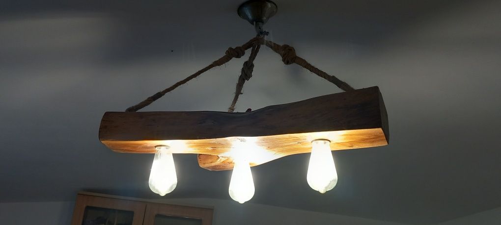 Żyrandol drewniany lampa wisząca