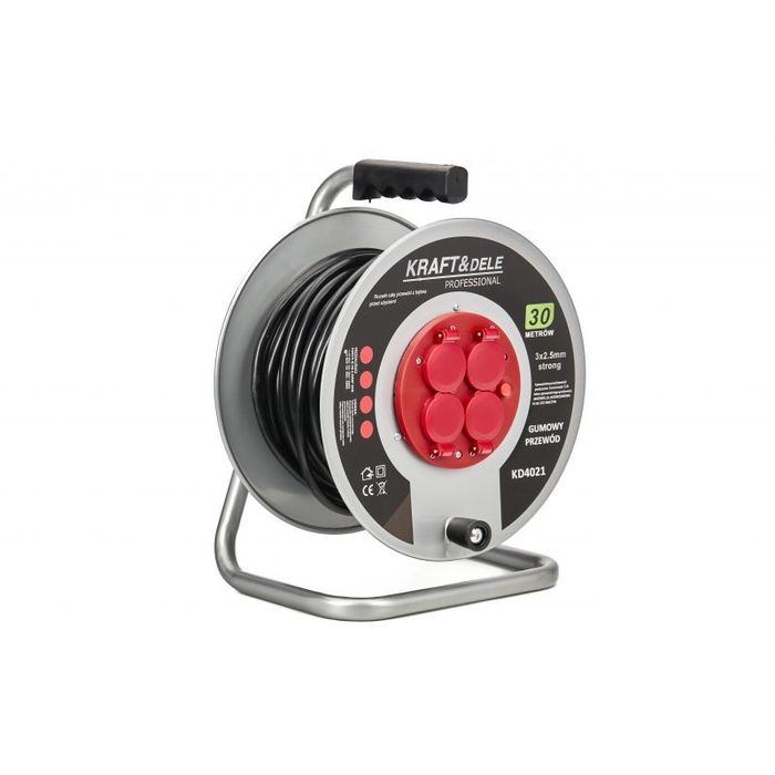 Nowy przedłużacz bębnowy ogrodowy 30 m 3 x 2,5 mm