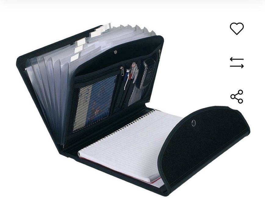 Pasta Documentos & Acessórios / Preto - A4 25.5x33.5cm - Polipropileno