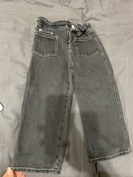 Джинсы на девочку zara черно серые