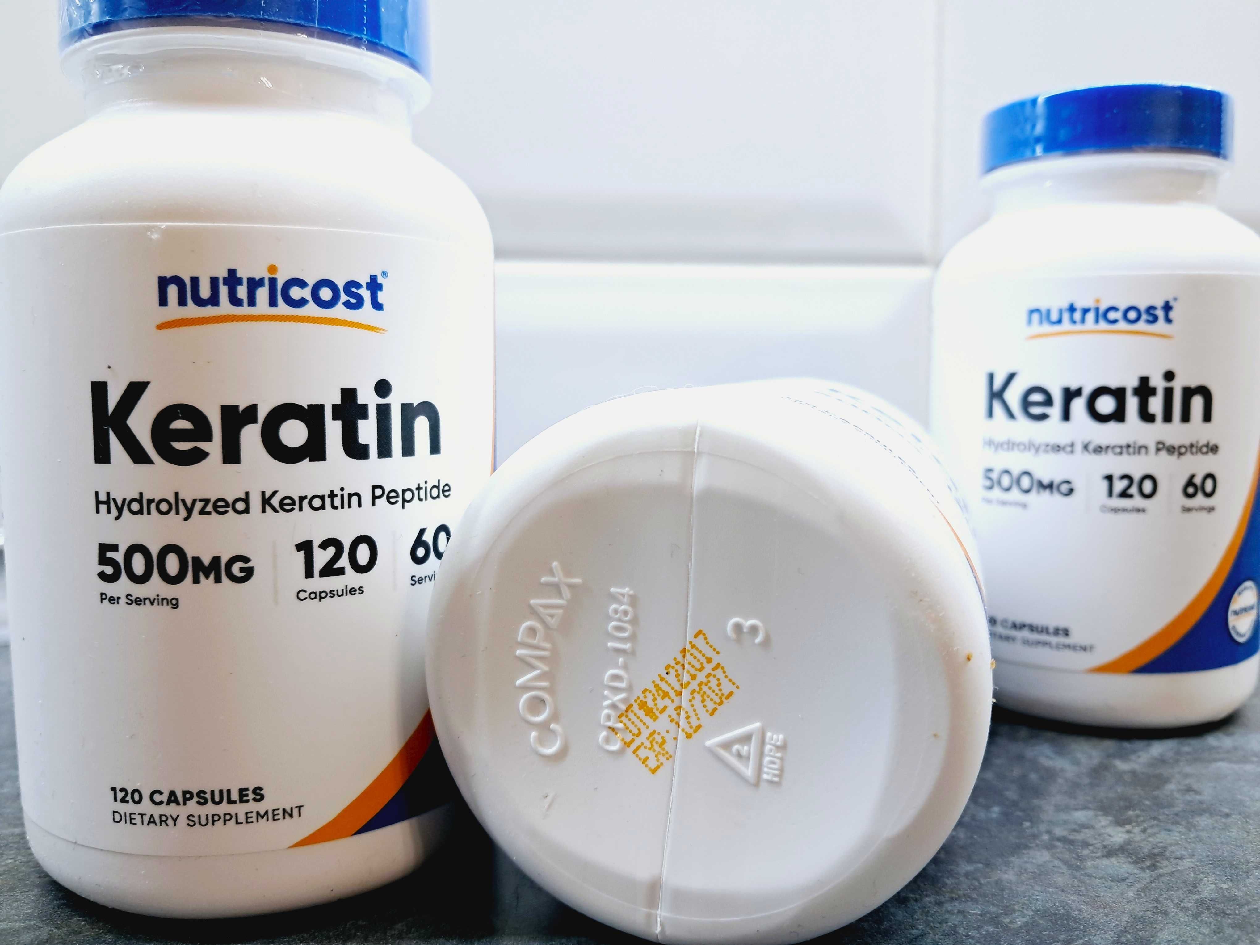 Nutricost, Keratin 500 мг (120 капс.), кератин для волос, для ногтей