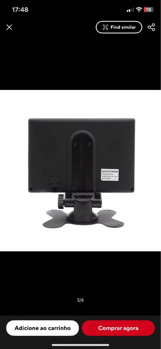 Monitor de segurança para carro com tela ahd de 7 polegadas
