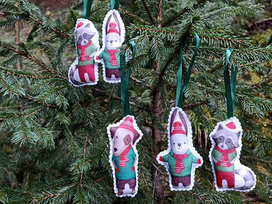 Тварина набір з фетру декор єнот заєць собака зима свято