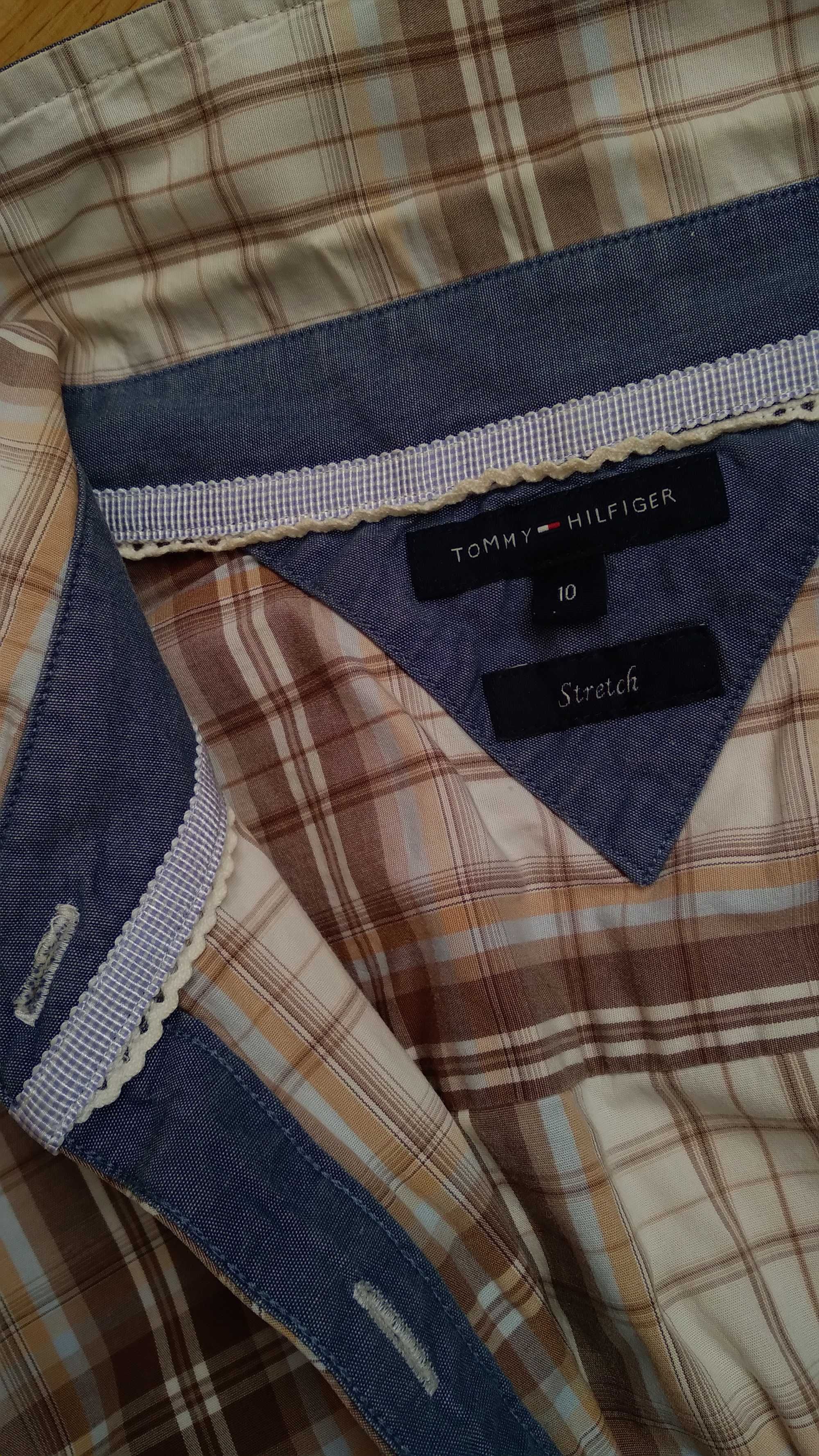 TOMMY HILFIGER, rozm.M damska koszula,  bawełna, w kratę, rozm.38