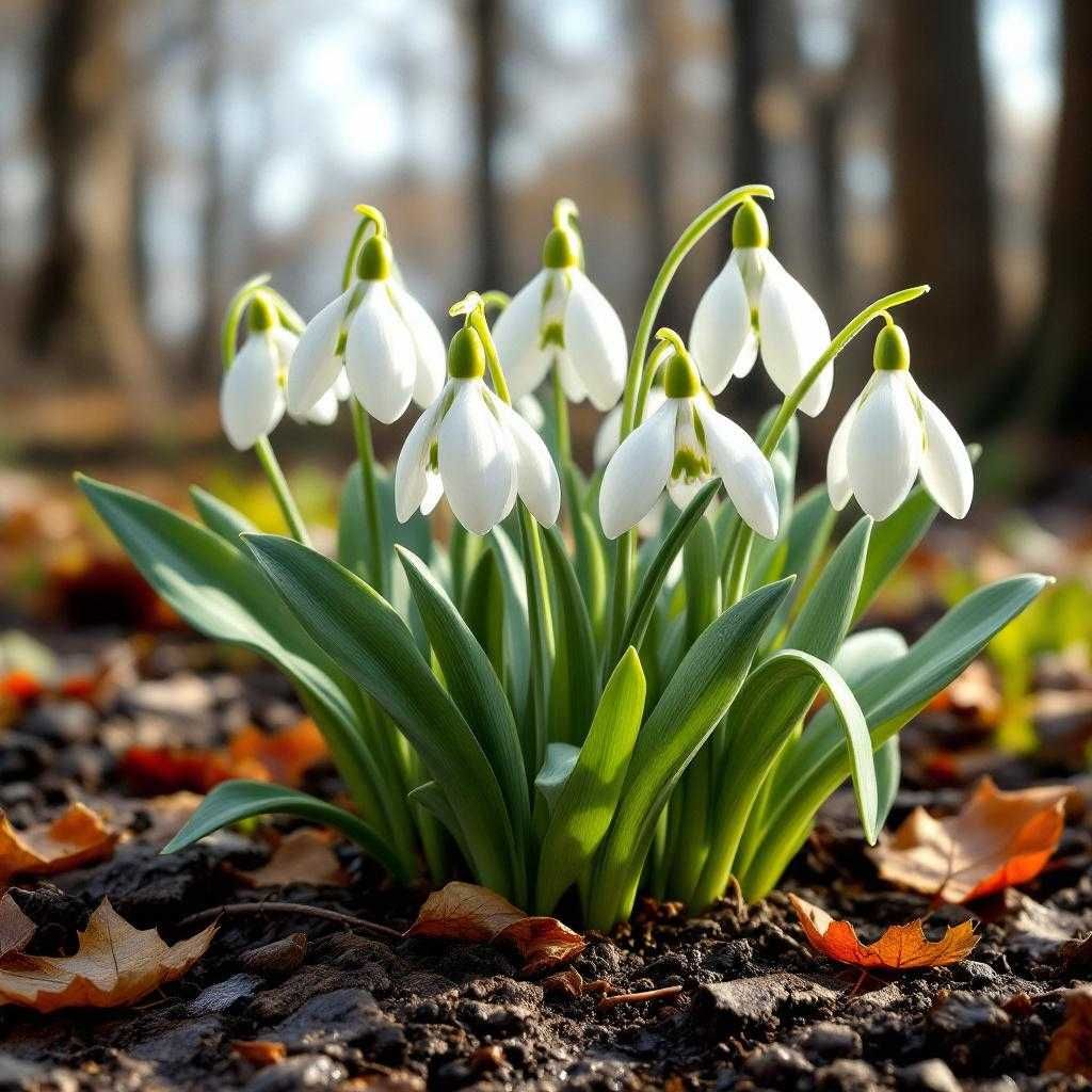 Śnieżyczka Przebiśnieg cebulki 100 szt Cebule Kwiatów Galanthus Nivali