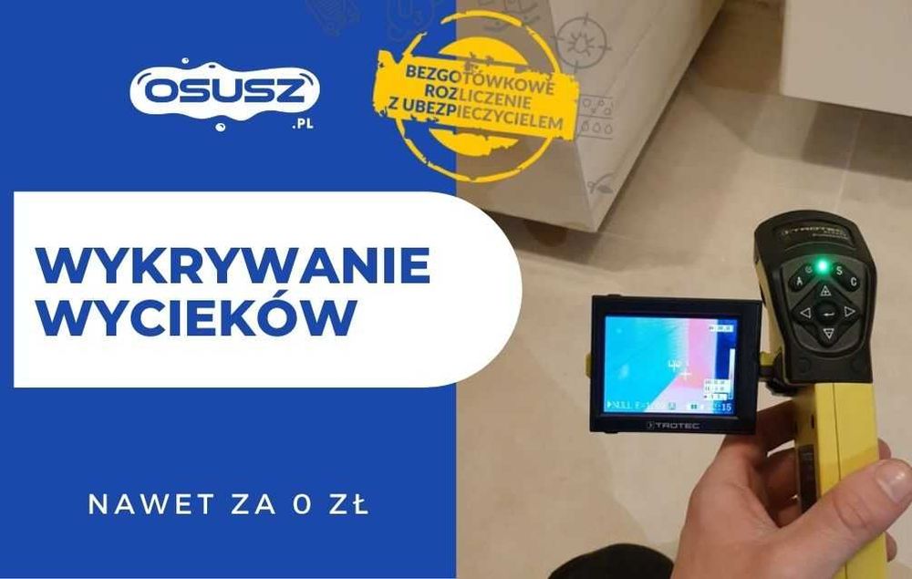 Lokalizacja wycieków, Wykrywanie przecieków, awarii, Termowizja