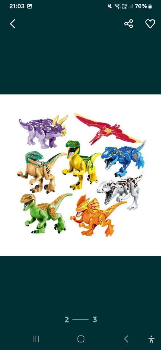 Jurassic world dinozaur 16 figurek