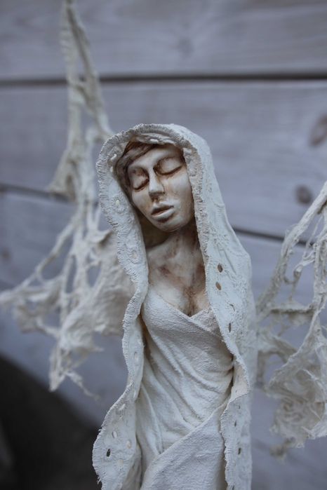 anioł pawertex, prezent na świeta, ecru, rękodzieło, handmade