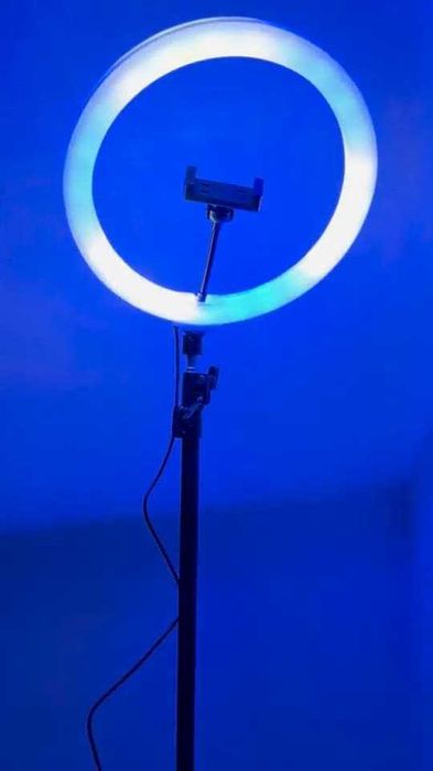 Лампа RGB 36см кільцева БУ LED тримач штатив телефону