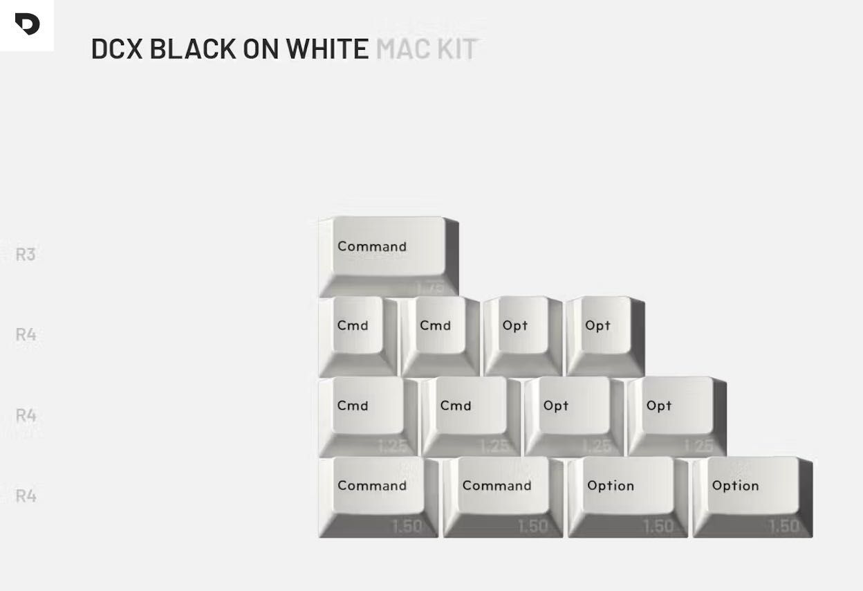 Набір кейкапів DROP DCX black on white + Mac set
