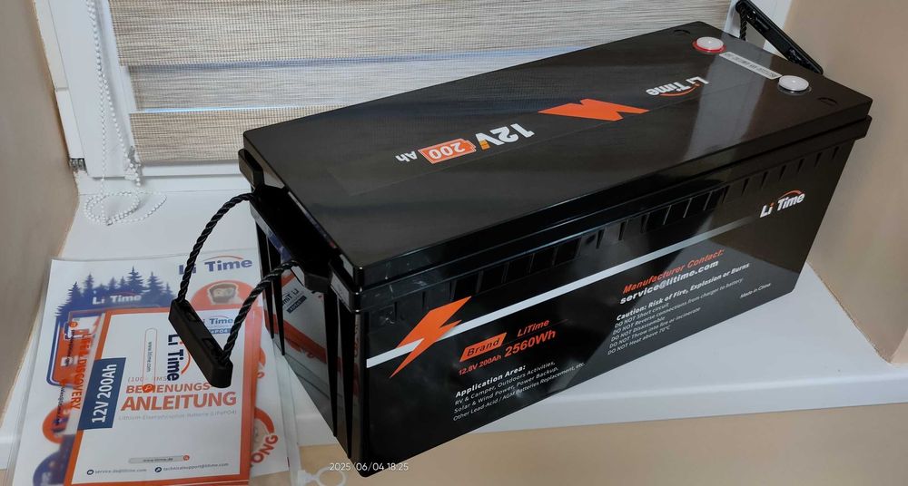 Акумулятор LiTime 12 V 200 Ah LiFePO4 літій залізо-фосфат LFP