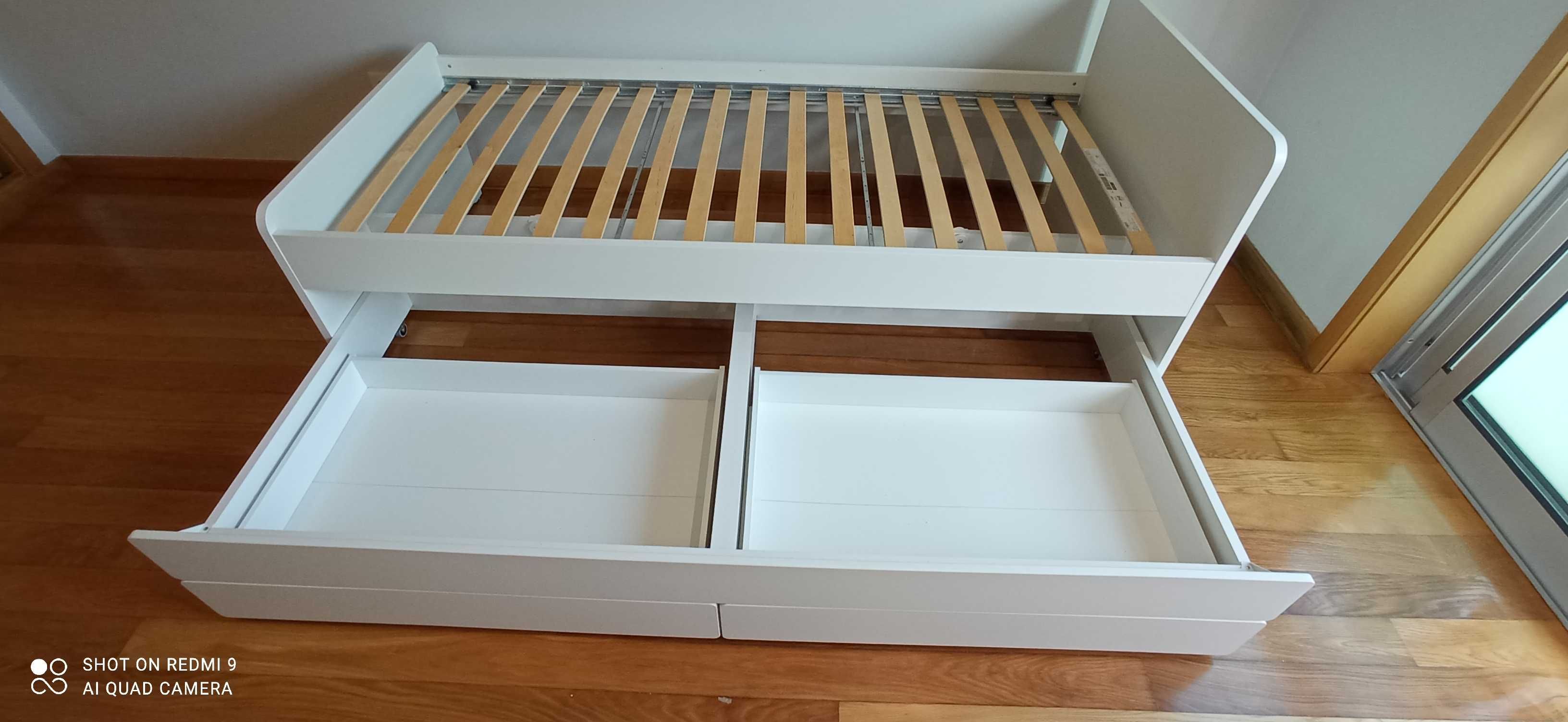 Cama dupla extraível com gavetas Ikea