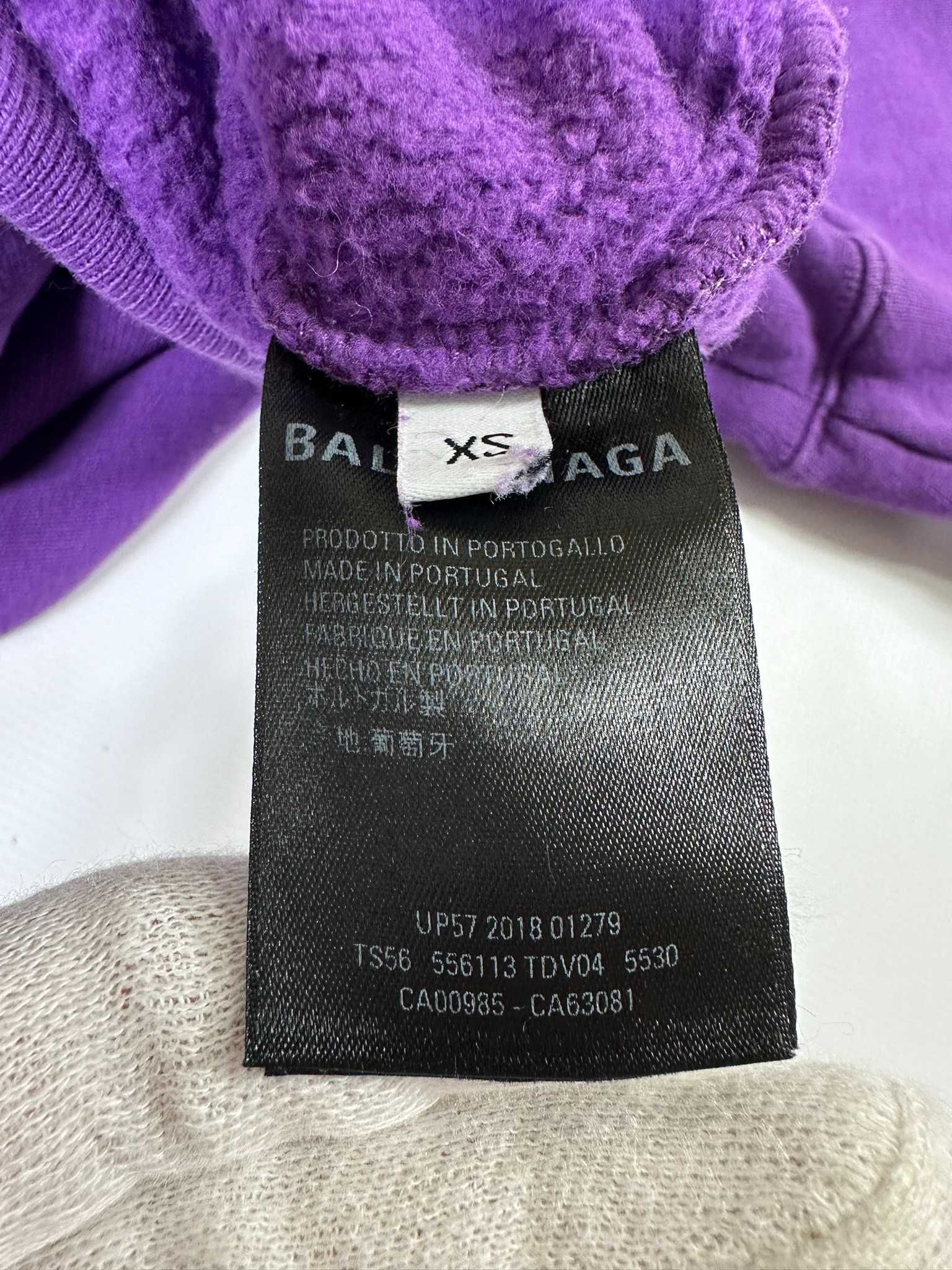 Oryginalna Bluza Balenciaga Hoodie Fioletowa Back Logo