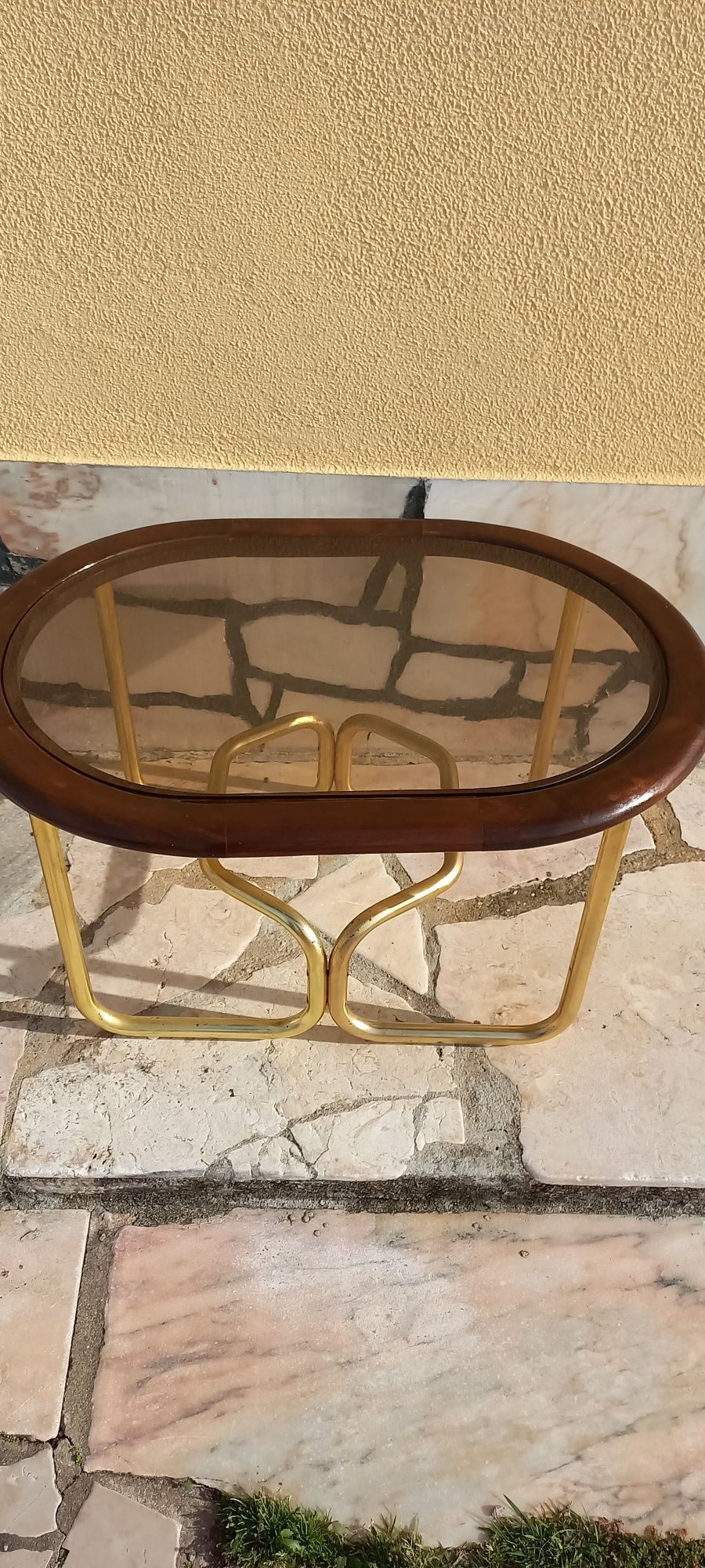 Mesa de Apoio em Madeira com Pés em Ferro