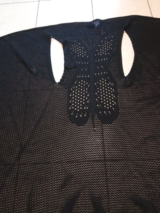 Kamizelka M czarna damska bawełniana elegancka z motylem