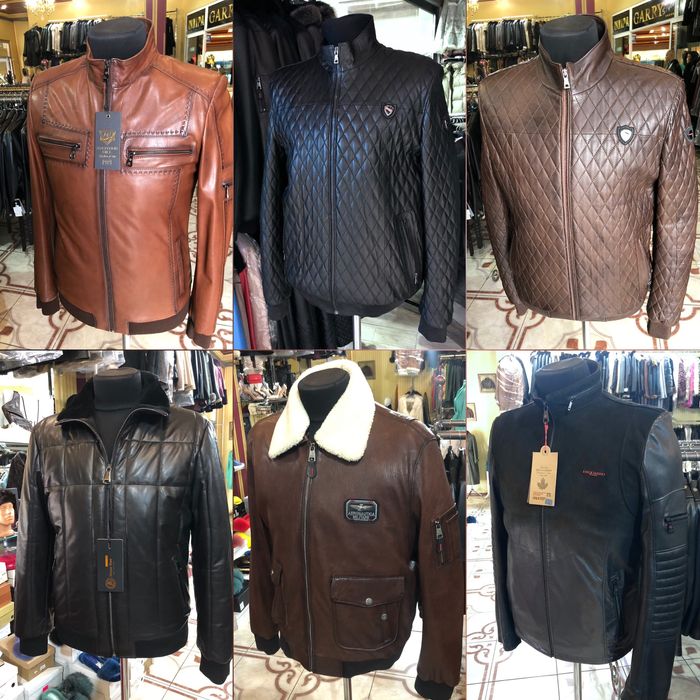 Чоловічі шкіряні бомбери різні моделі див.фото
