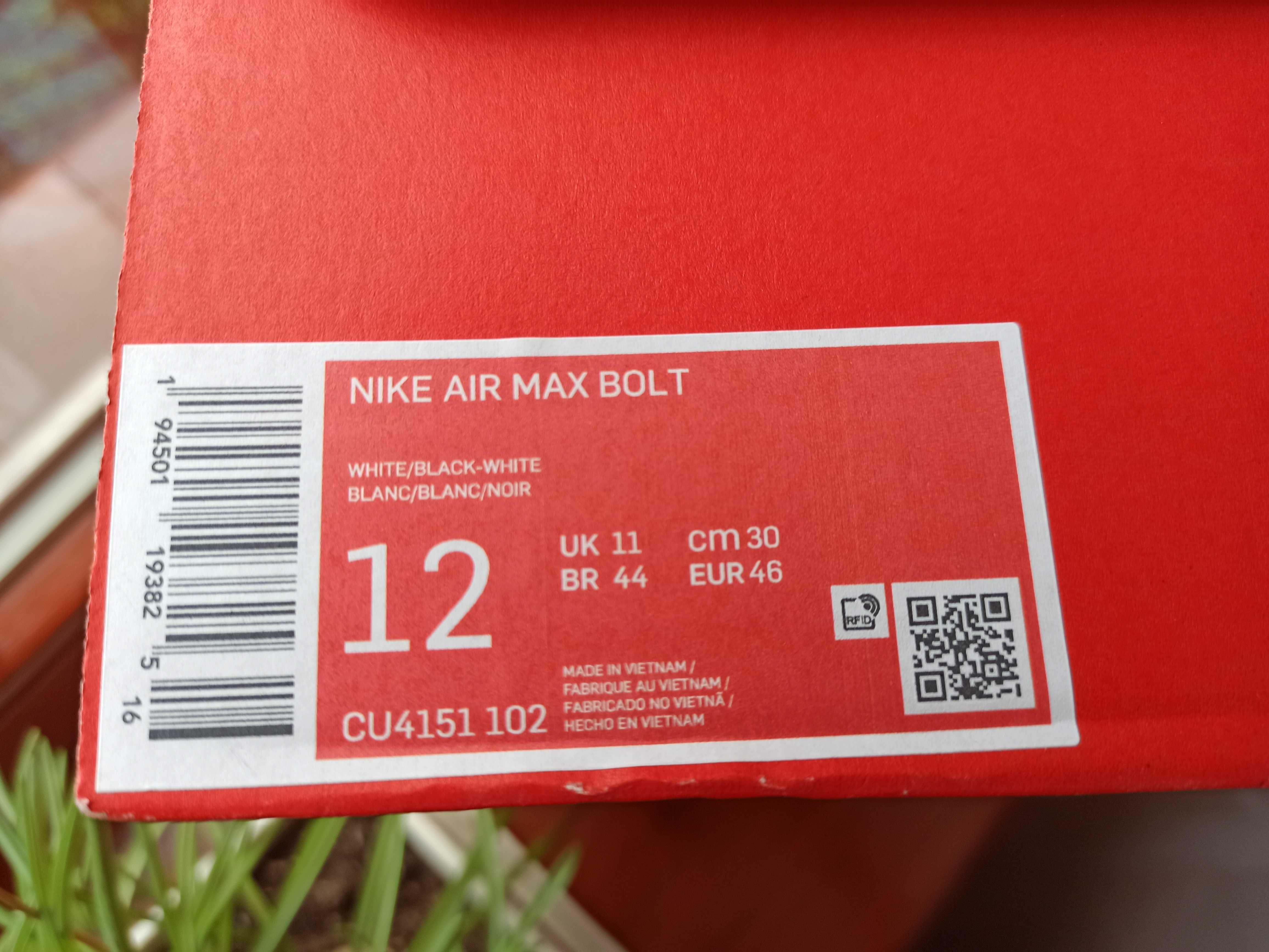 (r. Eur 46/ us 12) Nike Air Max Bolt White Black CU4151,-102