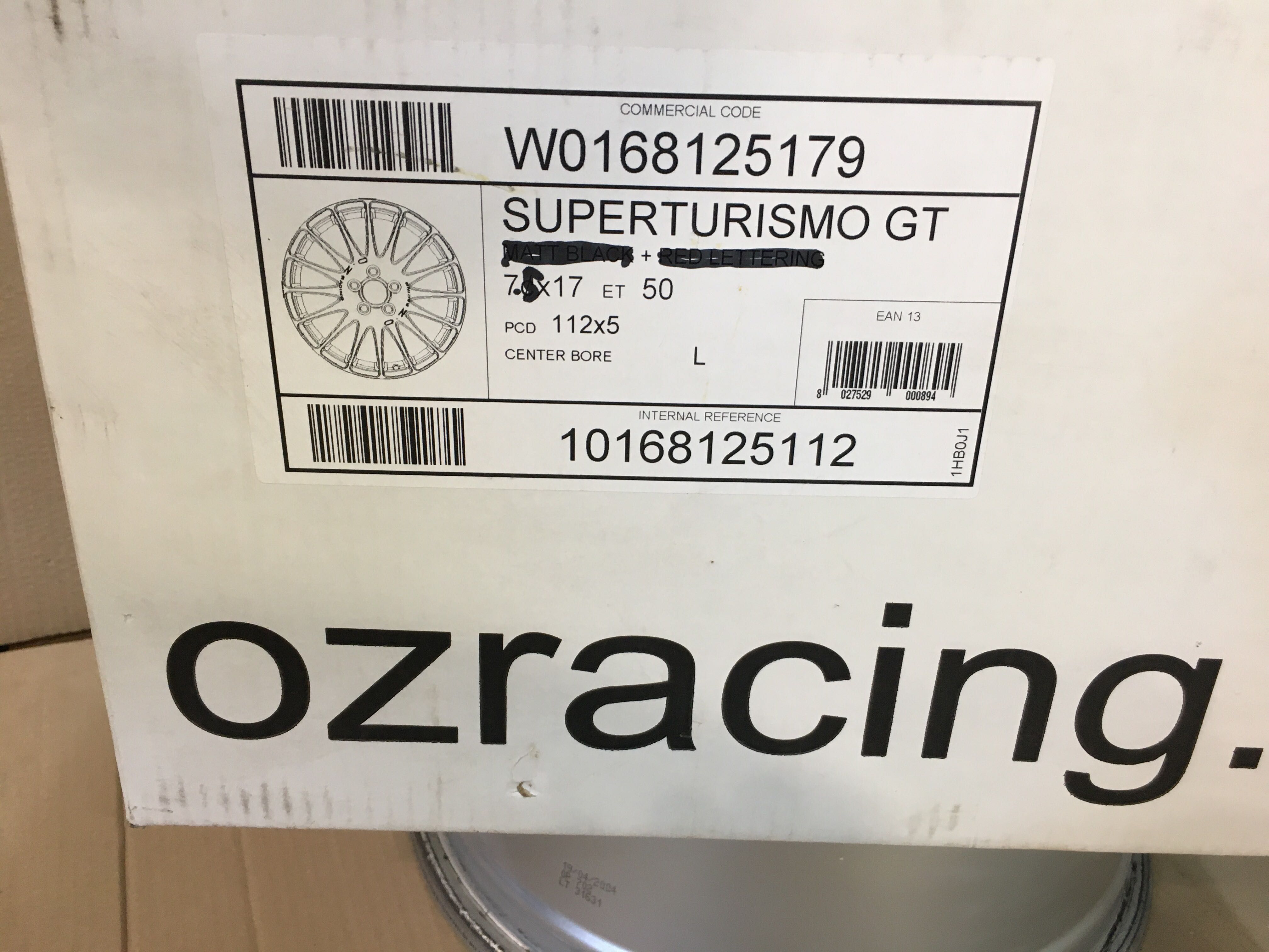 Диски  OZ  RACING Superturismo GT 5 112 17 7,5j ET50.Оригинал Италия