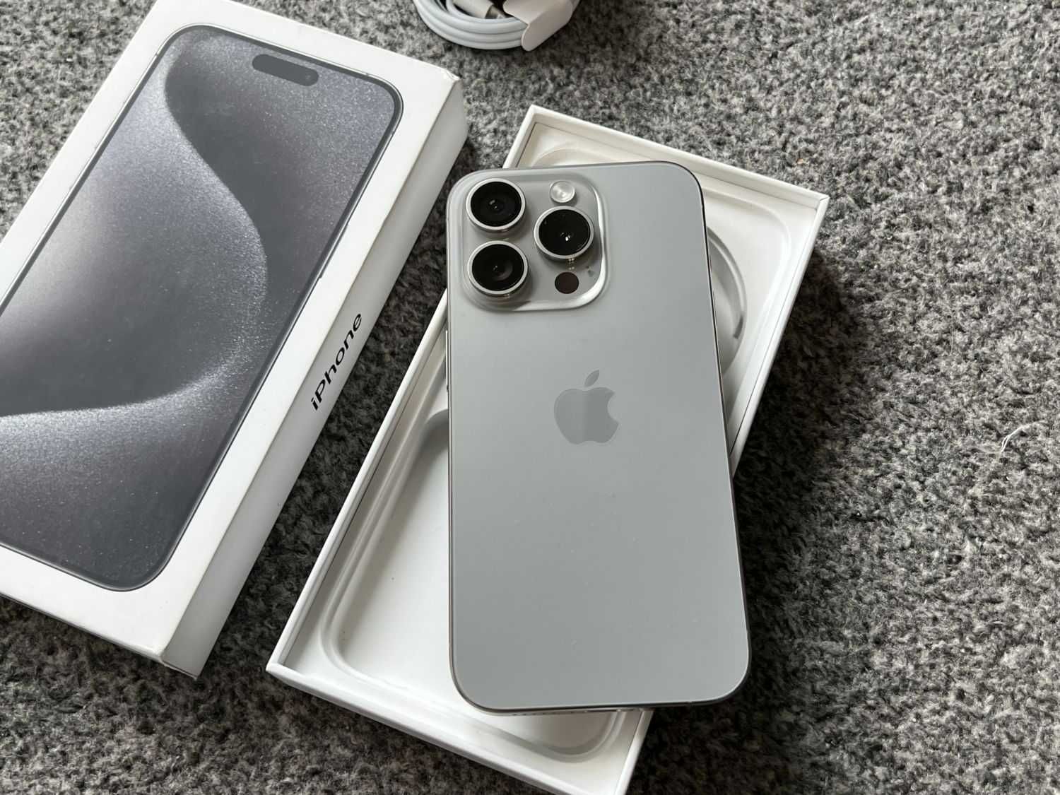 iPhone 15 Pro 512GB Titanium Grey Szary Tytan Bateria 91% + SZKŁO GW