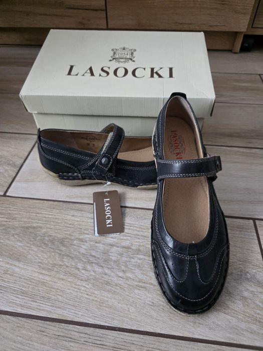 Lasocki półbuty buty baleriny  skóra naturalna r.38
