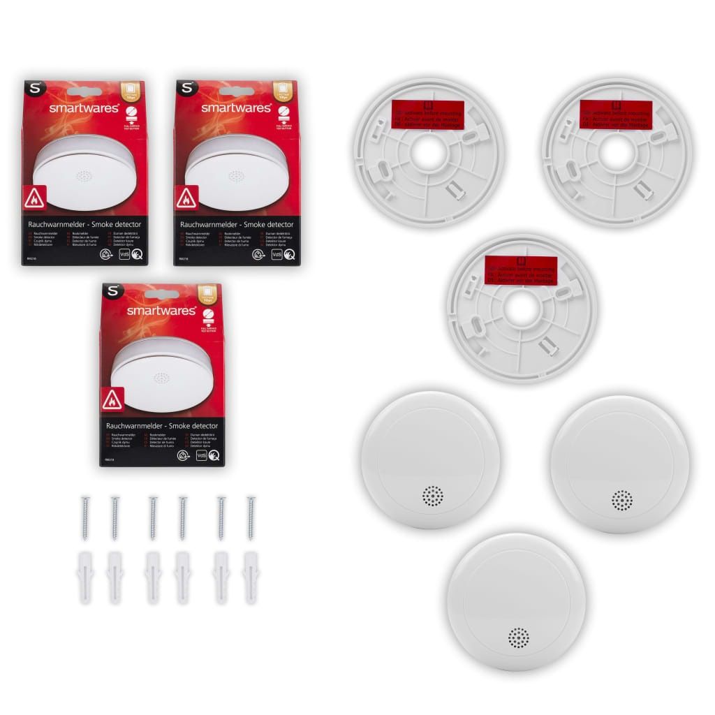 Nowa cena ! Zestaw Czujniki Dymu Czadu Smartwares z Alarmem kpl 3szt